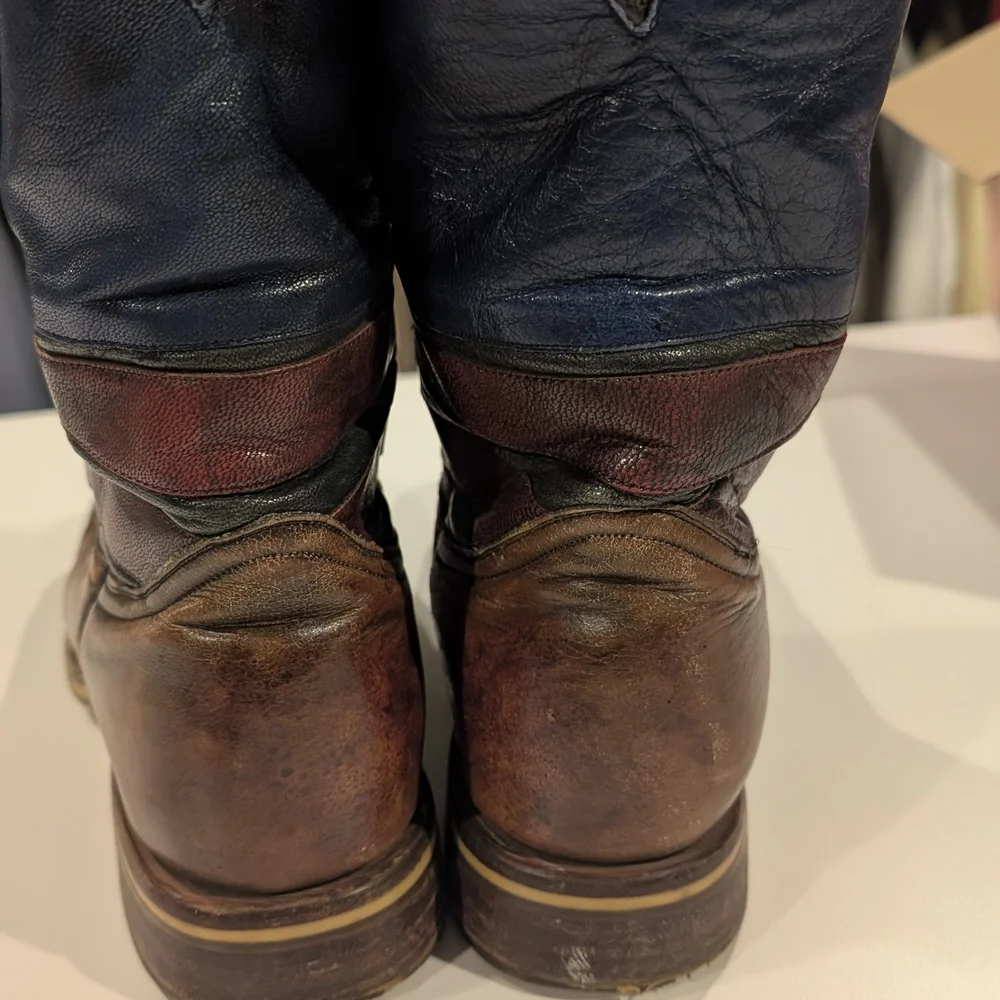 Tin Haul Justice American Brown Western Cowboy Boots Men's 9.5 Captain America - Picture 9 of 16
